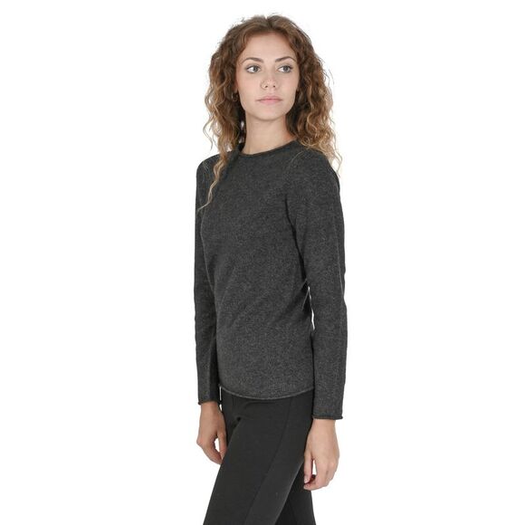 Crown of Edinburgh Cashmere Crew Neck Jumper Classic Style Women Grigio Ferro - Picture 5 of 7